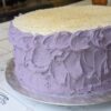 Vanilla cake with ube cream