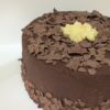 Chocolate cake with chocolate mousse and passion fruit ganache filling
