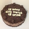 Chocolate cake with chocolate mousse and brigadeiro filling