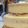 image of a two story vanilla cake with vanilla cream